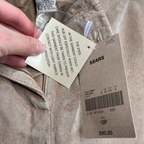 Apostrophe NWT Women’s Stylish Western Genuine Tan Suede Leather Pants Sz 10P - Picture 5 of 9